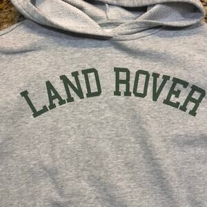 PacSun Land Rover Hoodie Mens Medium Grey Graphic Spellout Pullover Sweatshirt